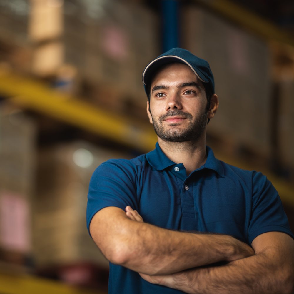 Miembro del equipo de Supply Chain Solutions en un almacén
